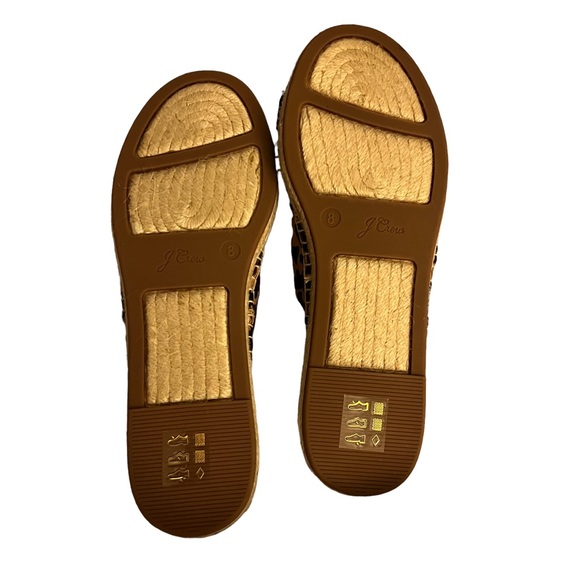 NWOB J. Crew Leopard Print Twisted Knot Espadrille Flat Slide Sandal Size 8 - Picture 7 of 9